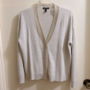 Beautiful Beige Cardigan with Gold Metallic Band